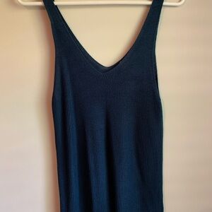 Carly Jean Los Angeles Blue Tank Top with V-Neckline